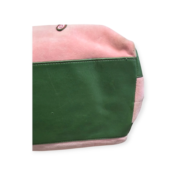 RARE VINTAGE Juicy Couture University Pink and Green Tote Bag - Picture 5 of 10